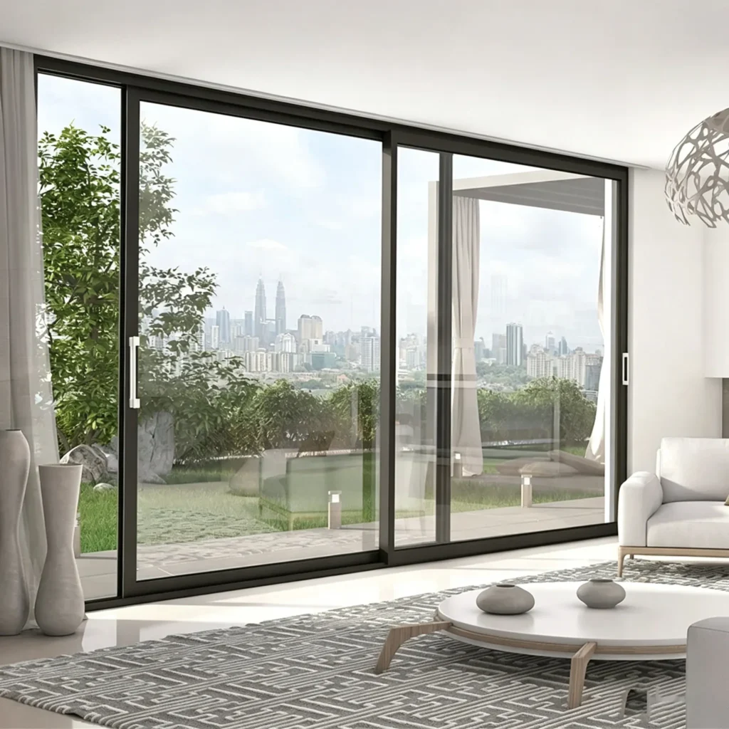 Double track sliding door (for narrow openings)
